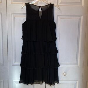 Ruffled black dress. Size 6